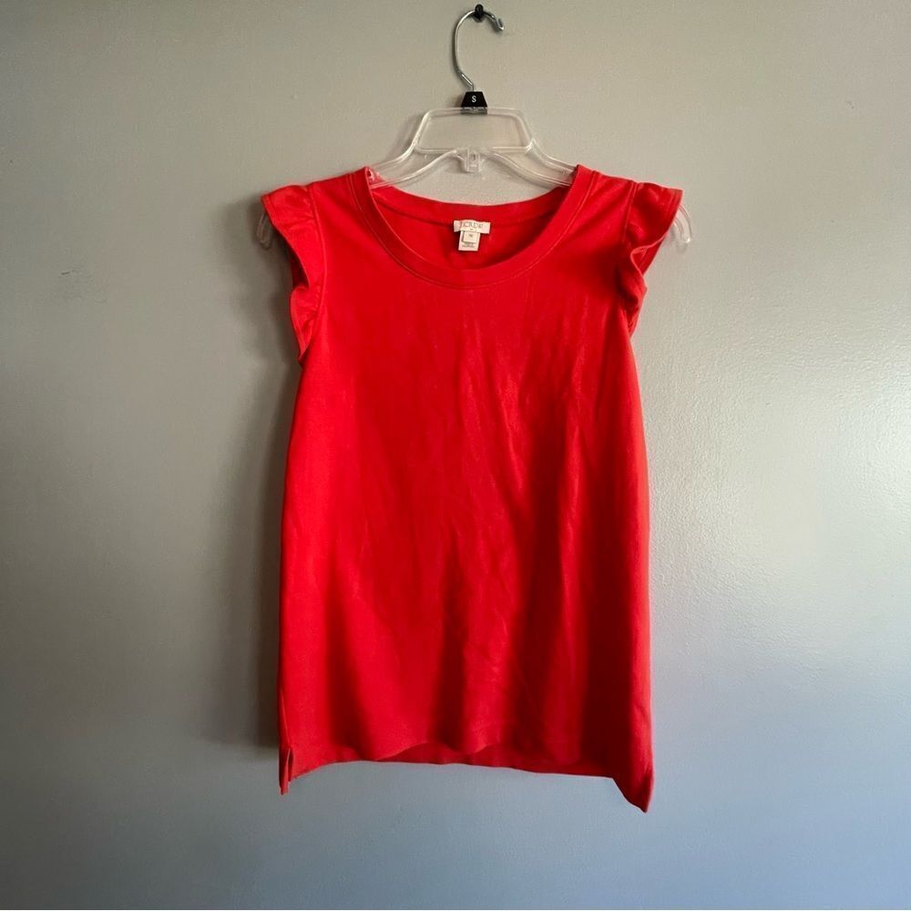 J crew Shirt top Women’s size XS red Ruffle tank